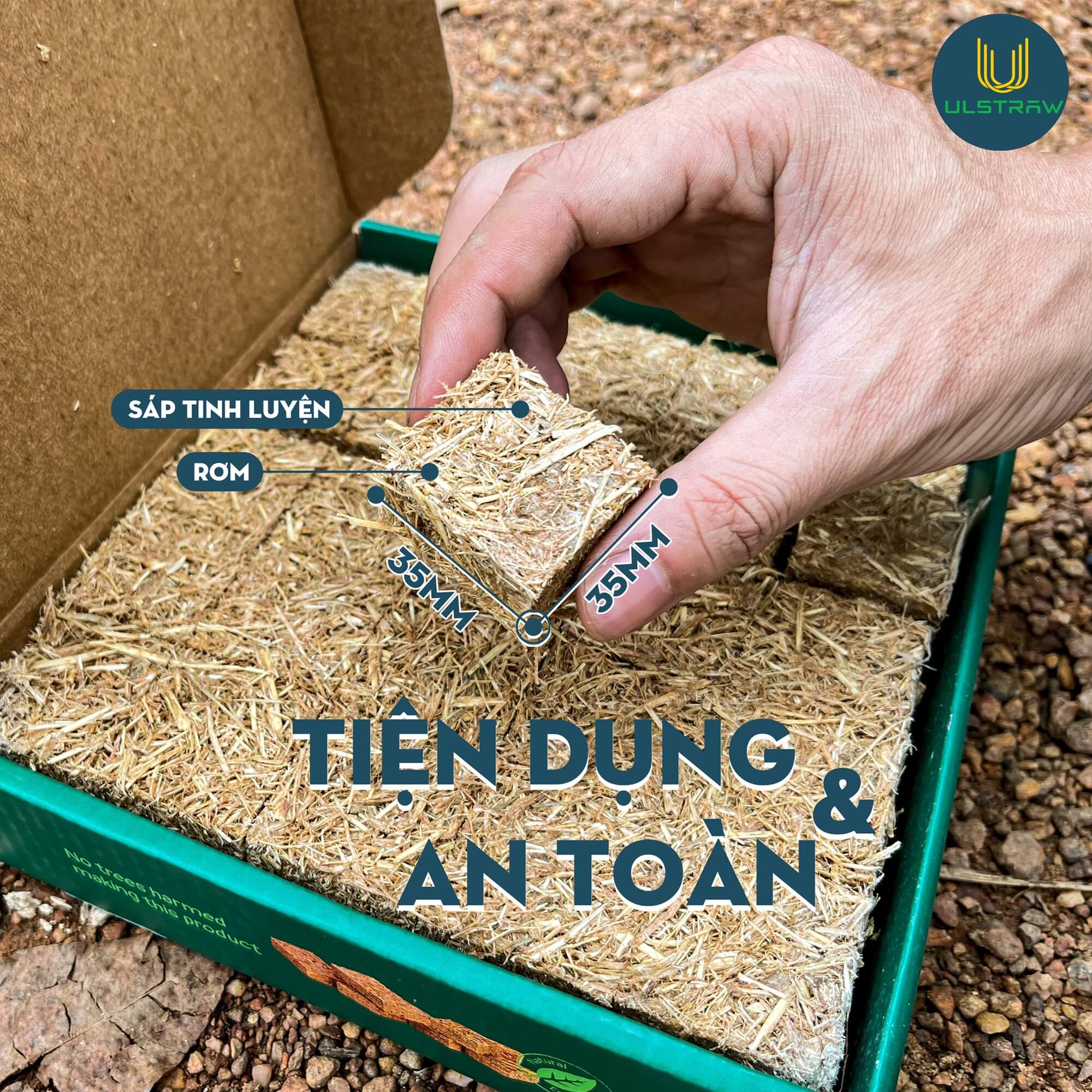 Đặt viên mồi lửa Ulstraw vào giữa đống than