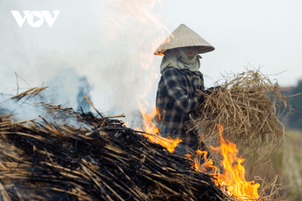 burning straw