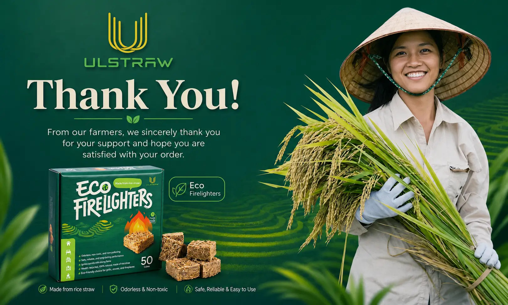 Ulstraw eco-friendly rice straw product panel